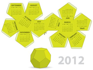 Dodecahedron calendar clipart