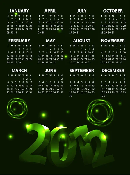 Πολύχρωμο ημερολόγιο 2012 — Διανυσματικό Αρχείο