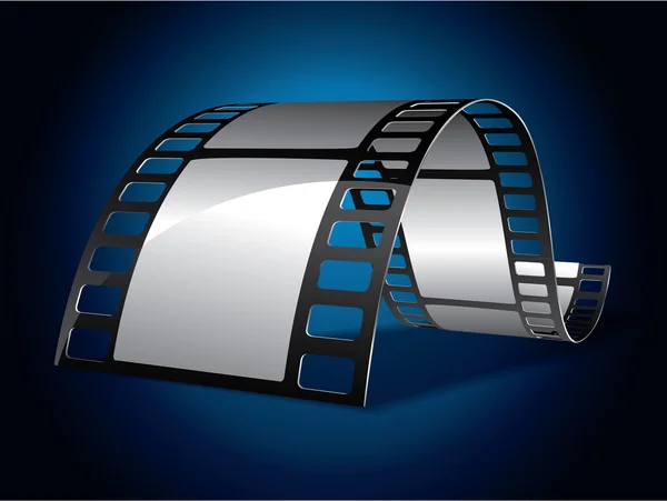 Tira de película sobre fondo azul — Archivo Imágenes Vectoriales