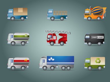 Truck icon set clipart