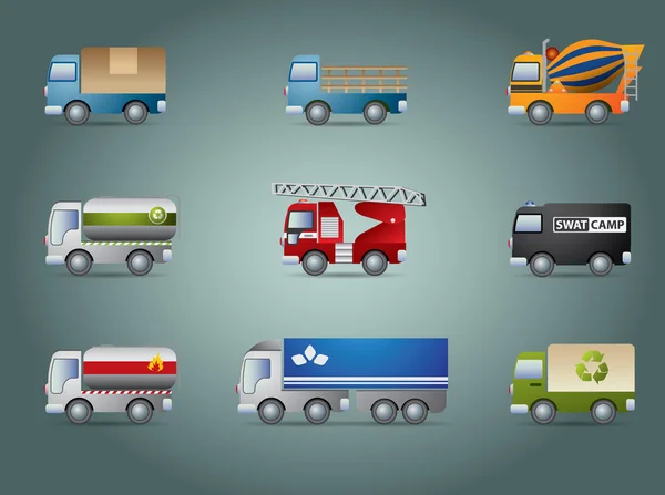 Conjunto de ícones do caminhão — Vetor de Stock