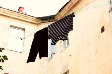 clothesline üzerinde yıkanmış kıyafetler