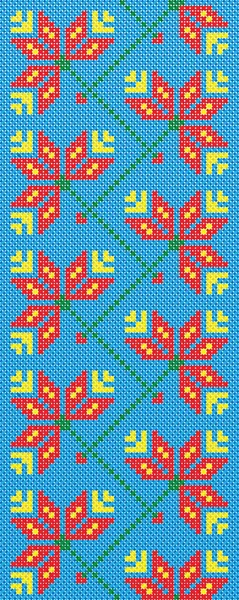 在蓝色的乌克兰刺绣花 — 图库矢量图片