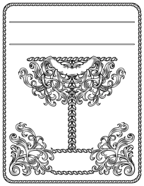 Черно-белая декоративная рамка, изолированная — стоковый вектор