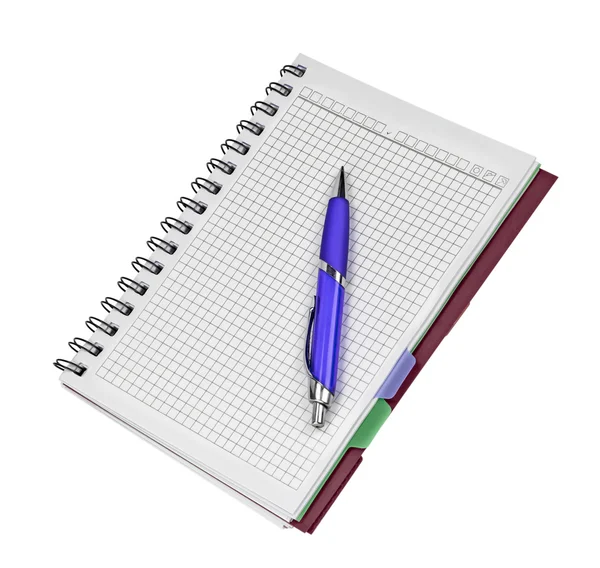 Open notepad and pen. — Stock Photo, Image