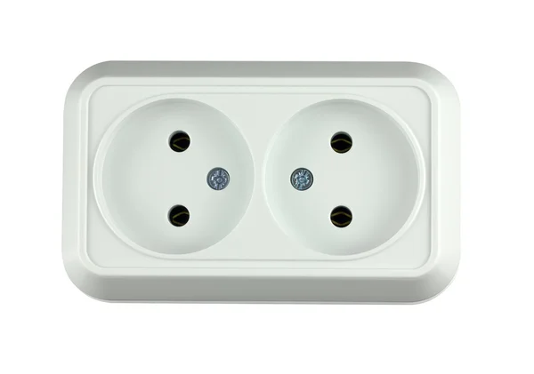 stock image White Power Outlet and socket