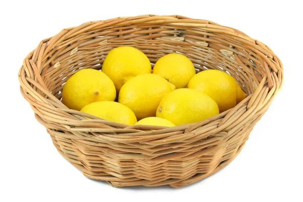 Lemons in basket — Stock Photo, Image