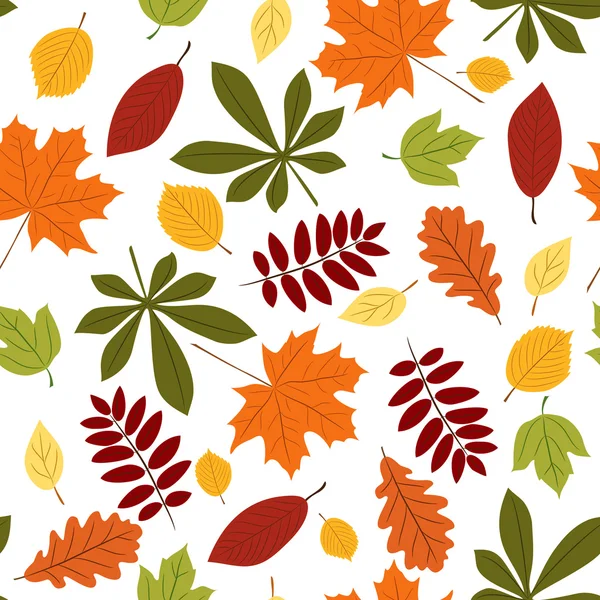 Seamless with autumn leaves — Stock Vector