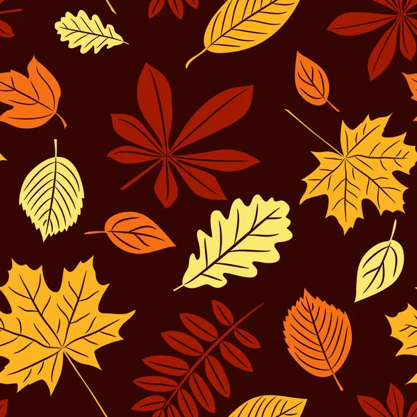 Sin costuras con hojas de otoño — Vector de stock