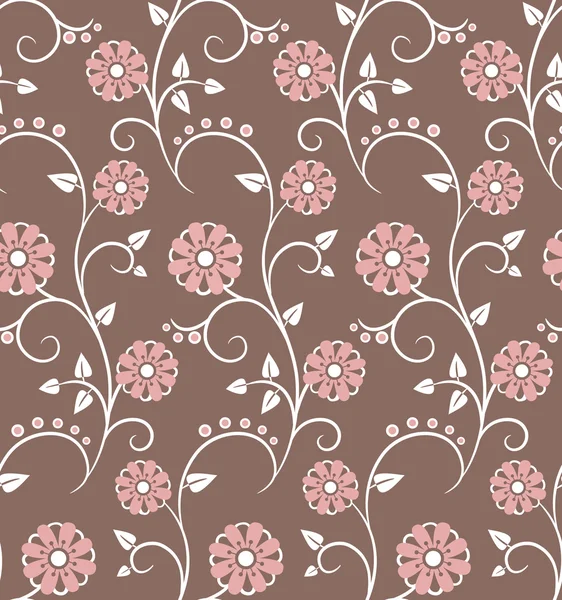 Seamless pattern with pink flowers — Stock Vector