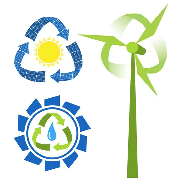 Recycle energiebronnen — Stockvector