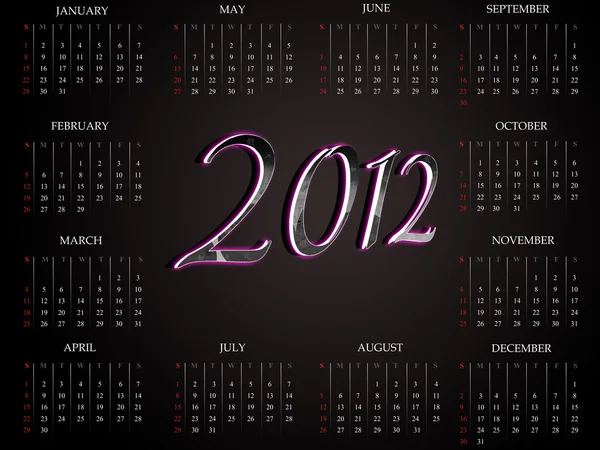 Beautiful calendar for 2012 — Stock Photo, Image
