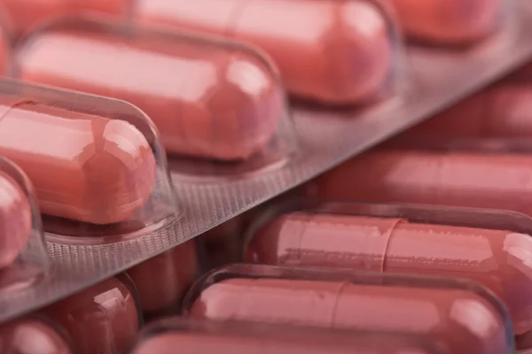 Brązowy opakowania tabletek — Zdjęcie stockowe