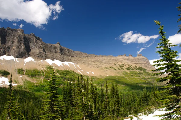 Mountain ridge with summer snow — Stock Photo, Image