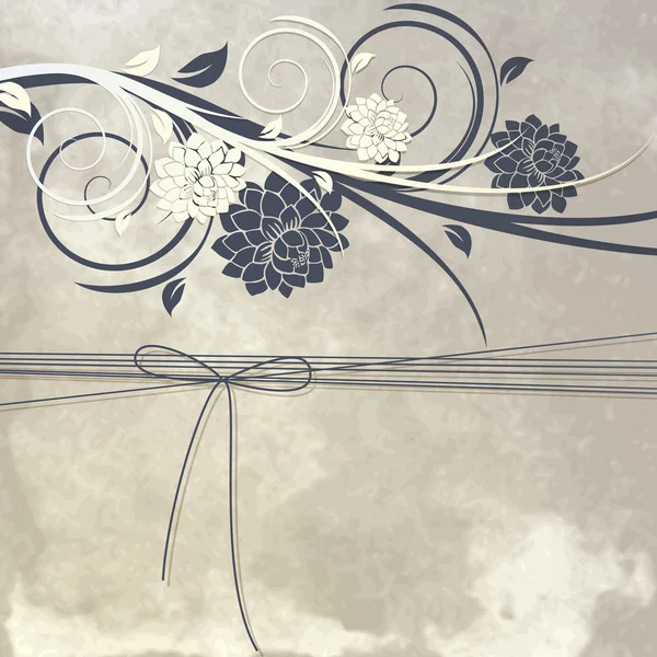 Ruban et fleurs — Image vectorielle