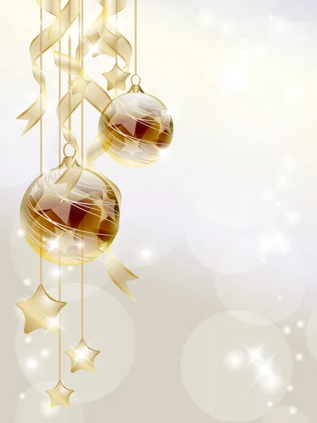 Gold baubles — Stock Vector
