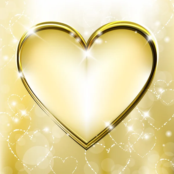 Gyllene hjärta — Stock vektor