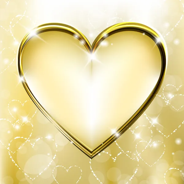 Gouden hart — Stockvector