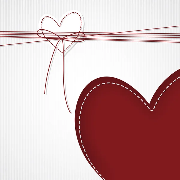 Vit hjärta, rött hjärta — Stock vektor