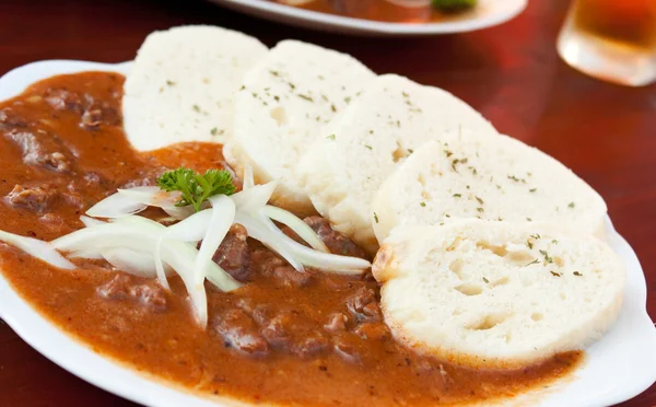 stock image Beef goulash and dumplings