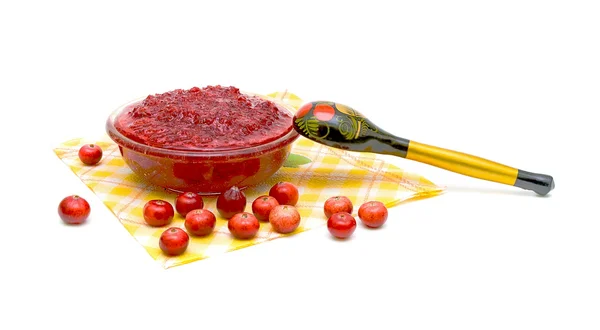 小红莓和红莓果酱 — 图库照片