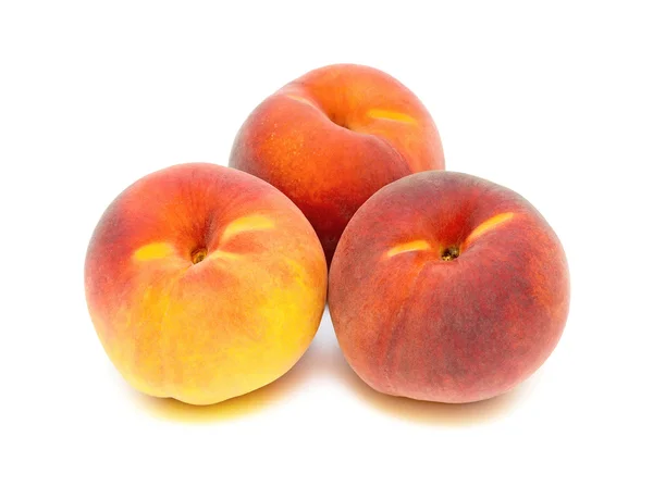 Peaches closeup on white background — Stock Photo, Image