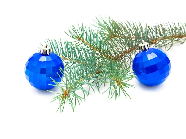 Due giocattoli di Natale e mangiato ramo — Foto Stock