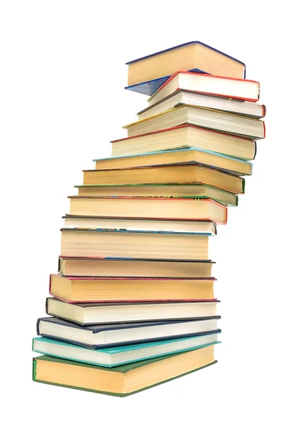 Velký Stoh knih na bílém pozadí — Stockfoto