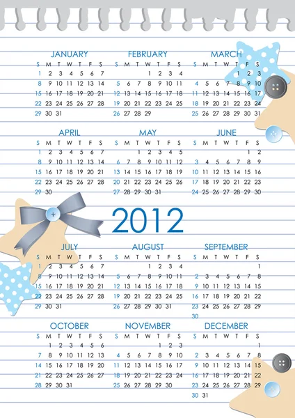 Calendar 2012 year — Stock Vector