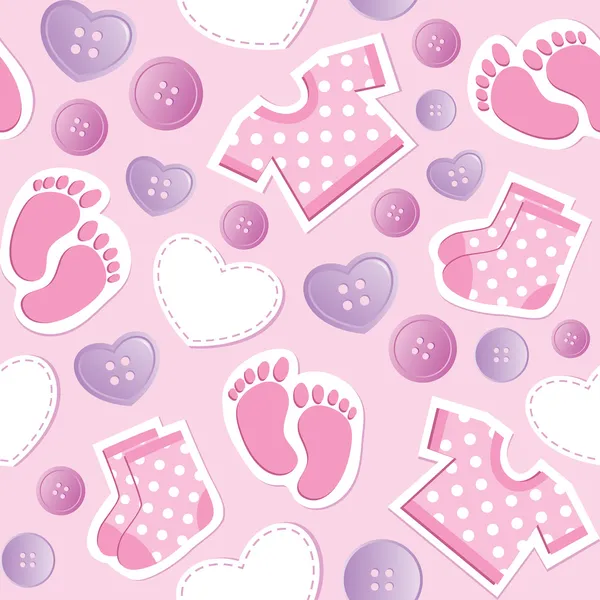 Bébé rose motif sans couture — Image vectorielle