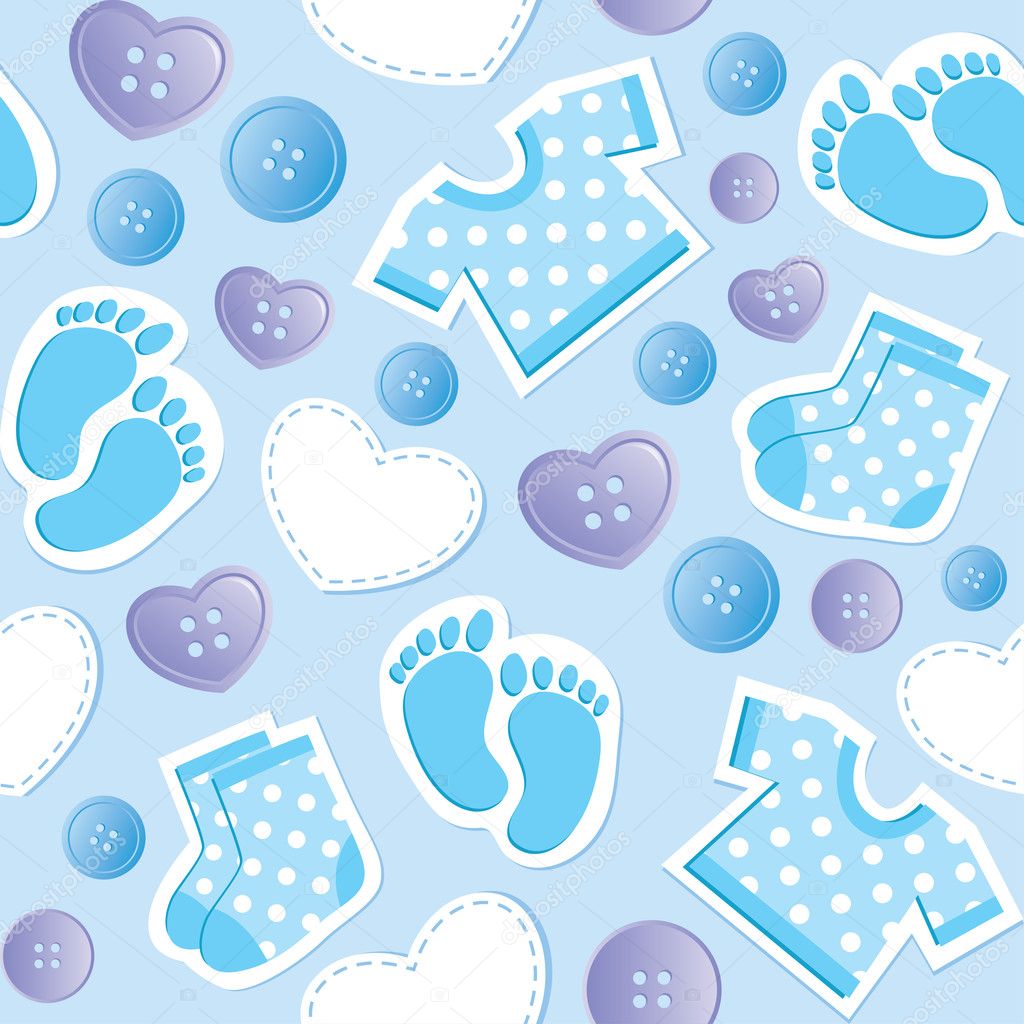 Baby blue seamless pattern