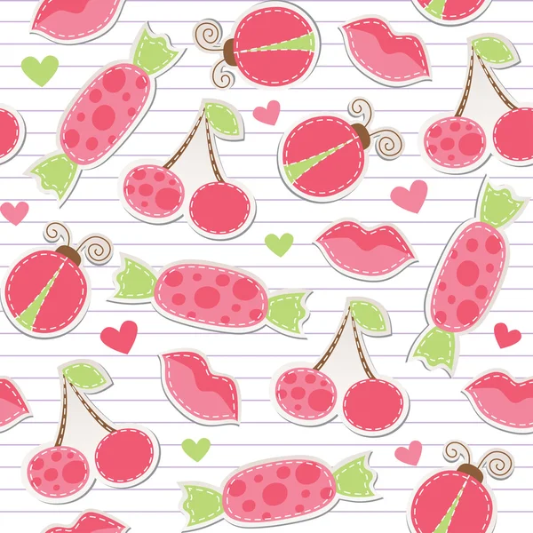 Mignon motif sans couture rose — Image vectorielle