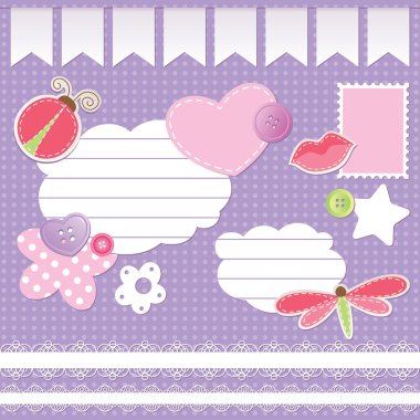 Set of scrapbook elements clipart