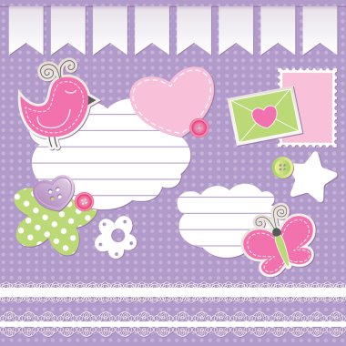 Set of scrapbook elements clipart