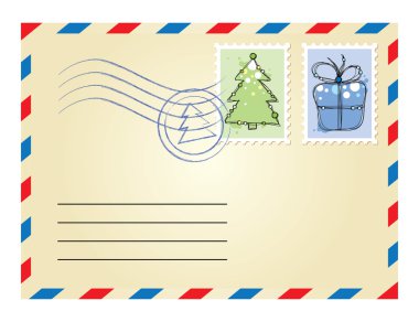 Xmas envelope clipart