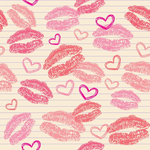 Візерунок з поцілунків — стоковий вектор