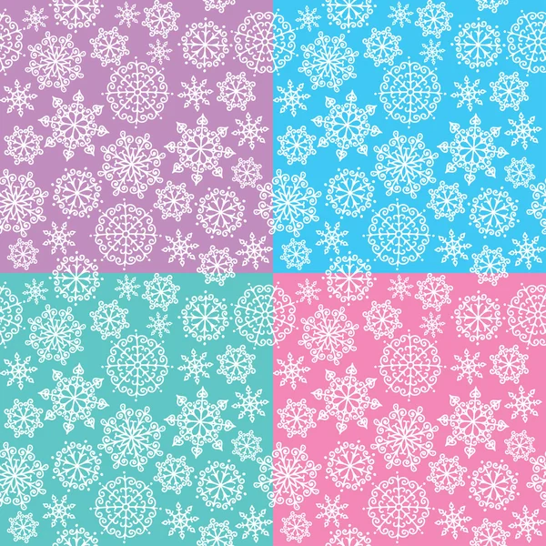 Patterns with snowflakes — Stock Vector