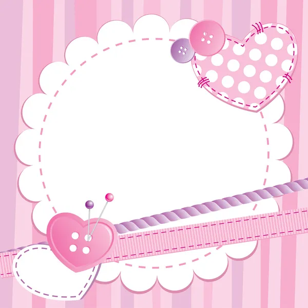 Cute pink frame — Stock Vector