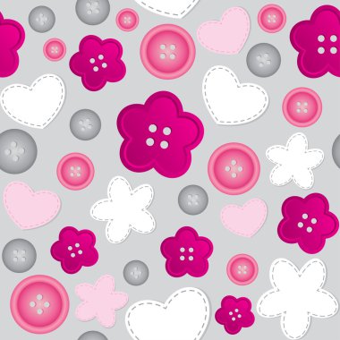 Seamless pattern with sewing buttons clipart
