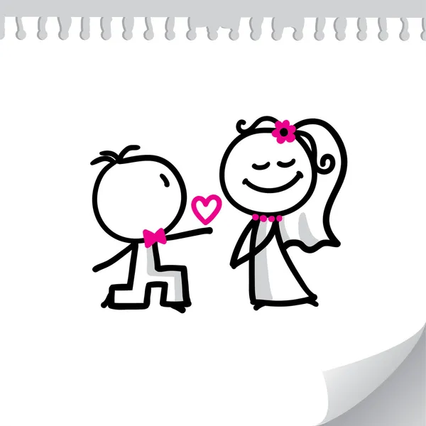 卡通结婚夫妇 — 图库矢量图片
