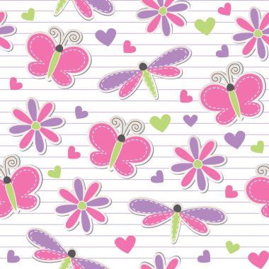 Cute romantic seamless pattern clipart