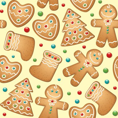 Gingerbread seamless pattern clipart