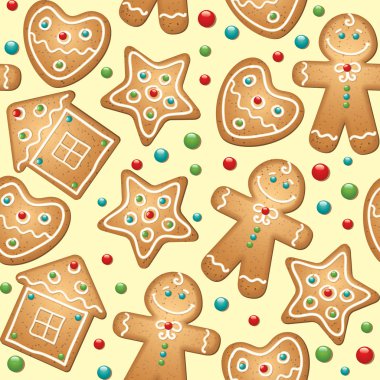 Gingerbread seamless pattern clipart