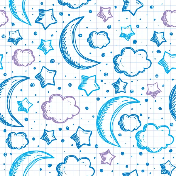 Pattern with night sky Royalty Free Stock Vectors
