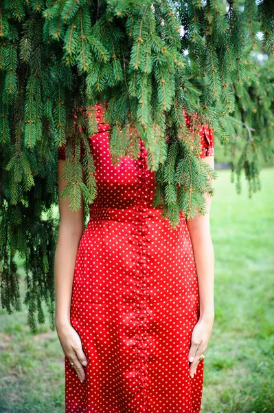 Woman fir-tree — Stock Photo, Image