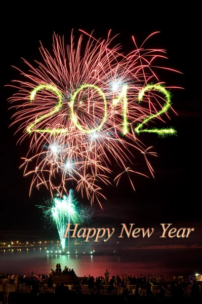 Fuochi d'artificio di anno nuovo 2012 — Foto Stock