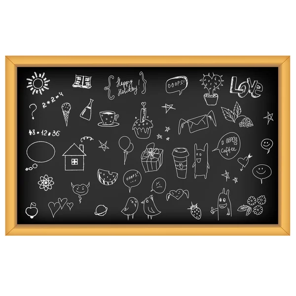 School Board With Manual Drawn — Stok Vektör