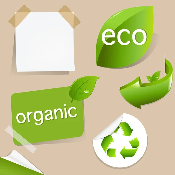 Ensemble d'étiquettes écologiques — Image vectorielle