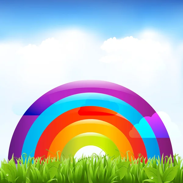 虹と風景 — ストックベクタ