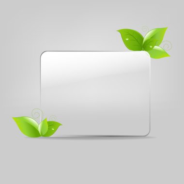 Glass Frame With Leafs clipart